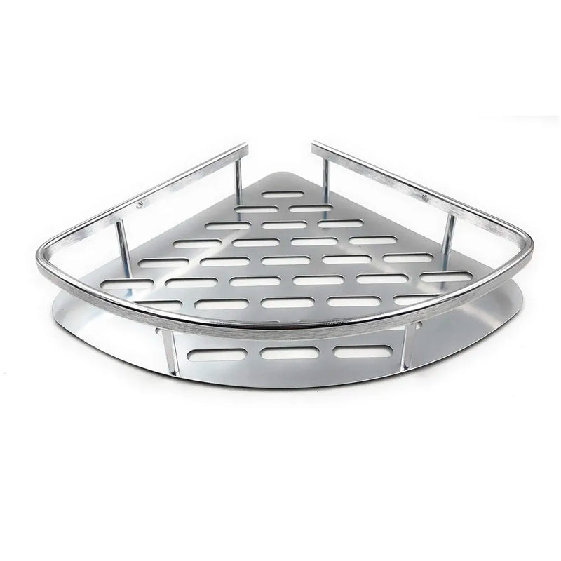 Wall Mount Bathroom Corner Shelf Aluminium Shower Caddy Wall Shelf Holder Anti Rust, Rust Free Aluminium, Installation Kit Included (1, Aluminum Corner)