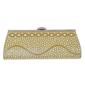Clutch With Pearls And Sling, wedding, gathering, outing, parties clutch purse bag for women