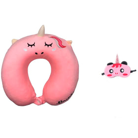 Velvet Neck Pillow (Set of 3) (Pink_neck pillow)