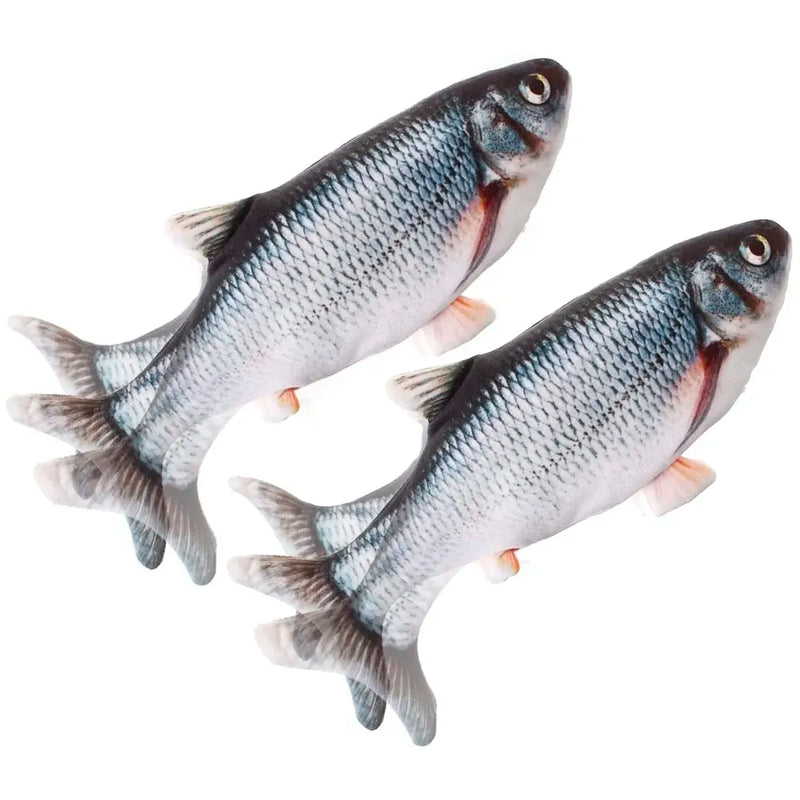 2-Piece Electric Jumping Fish Cat Toy โ Interactive Wagging Tail Plush for Indoor Cats and Kittens โ USB Rechargeable Flopping Fish