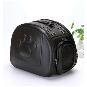 Pet Carrier, Solid Colours Hard Cover Portable Tote Soft Breathable Comfort Transport Shoulder Bag for Small cat Dog โ 42 x 26 x 32cm (Black)