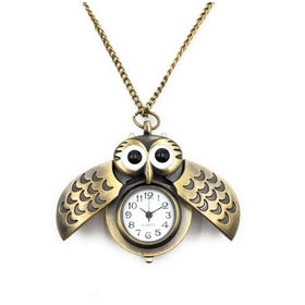 owl Pocket Watch Classic Vintage Retro Antique Owl Chain Pocket 2.5 Cms Diameter Pendent (Owl)