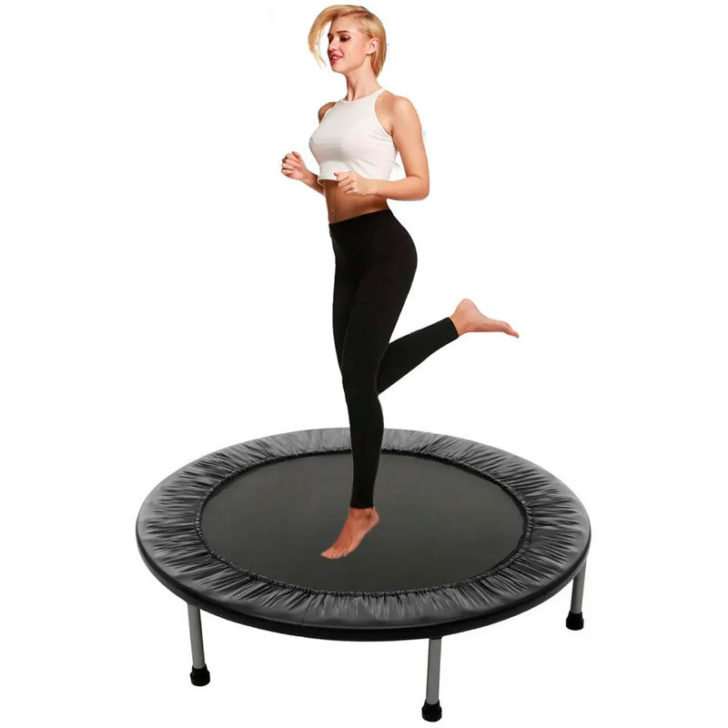 36 Inch Trampoline with Safety Pad, Indoor Fitness Trampoline for Adults and Kids. (Black, 36 Inch)