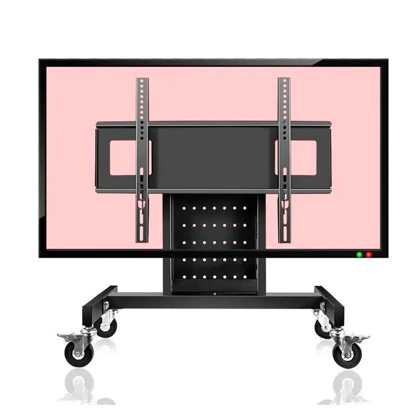Heavy Duty Low Height Swivel Movable Tv Floor Stand Tv Trolley with Wheels for 32 Inch to 65 Inch LED for Events and Stage