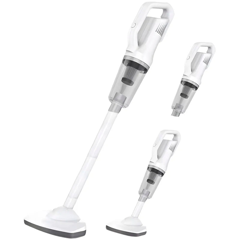 Cordless Vacuum Cleaner, Portable High-Power Motor with Strong Suction, Handheld Rechargeable Hoover with 4 Multi-Use Attachments for Home, Car & Office (White)
