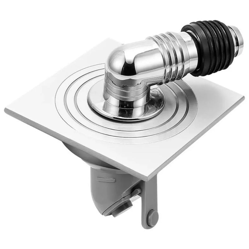 AQUAKART 4 x 4 Inch Washing Machine and Dish Washer Floor Drain - Silver with Chrome Finish - Floor Trap for Bathroom, Kitchen - Anti Clogging & Anti Pests.