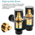 1-In-2-Out Dual Control Angle Valve, Angular Angle Cock Water Splitter Valve with Shut-Off, 1/2