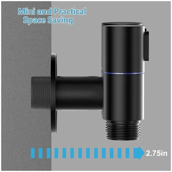1-In-2-Out Dual Control Angle Valve, Angular Angle Cock Water Splitter Valve with Shut-Off, 1/2