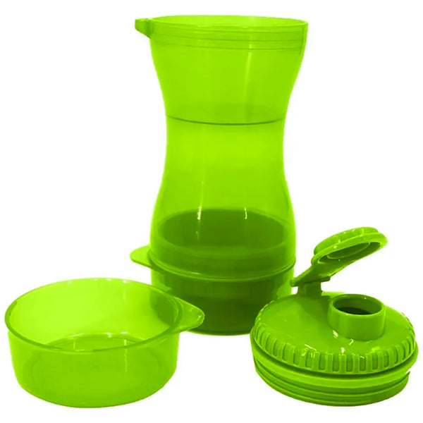 2 in 1 Dog Water Bottle Portable Food Container Drinking Bowl for Small Medium Dogs Outdoor Travel Pet Water Dispenser Feeder Green - 6