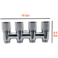 4 in 1 Angular Angle Valve Black Triple Tap for Bathroom, Geyser | Luxury Series Three-Way Angle Valve 4 in 1 valve for Bathroom Three Way Tap Silver Chrome Washing Machine. 15 x 6.5 cm - 4