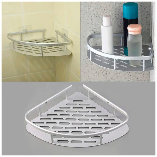 Wall Mount Bathroom Corner Shelf Aluminium Shower Caddy Wall Shelf Holder Anti Rust, Rust Free Aluminium, Installation Kit Included (1, Aluminum Corner) - 9