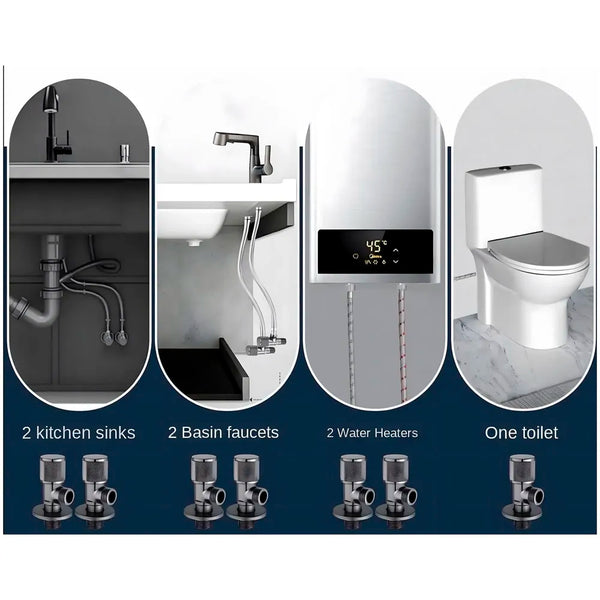 AQUAKART Angular for Bathroom wash basin, Geyser | Luxury Series One-Way Angle Valve | Angle Valve for Bathroom | Wall Mounted. Stop Cock Toilet Commode, Washbasin, 8.7cm x 3cm - 5