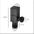 Angular Black for Bathroom wash basin, Geyser | Luxury Series One-Way Angle Valve | Wall Mounted. Stop Cock Toilet Commode, Washbasin, Square Design - 6.5 cm x 5 cm - 3