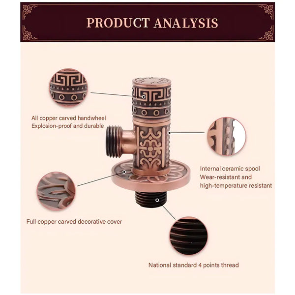 Brass Antique Brown Angular Stop Valve Stop Cock Angle Valve For Bathroom Kitchen Wash Basins tap Connector Geysers With Flange (Brass) - 4