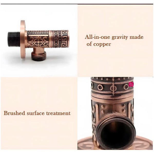 Brass Antique Brown Angular Stop Valve Stop Cock Angle Valve For Bathroom Kitchen Wash Basins tap Connector Geysers With Flange (Brass) - 5