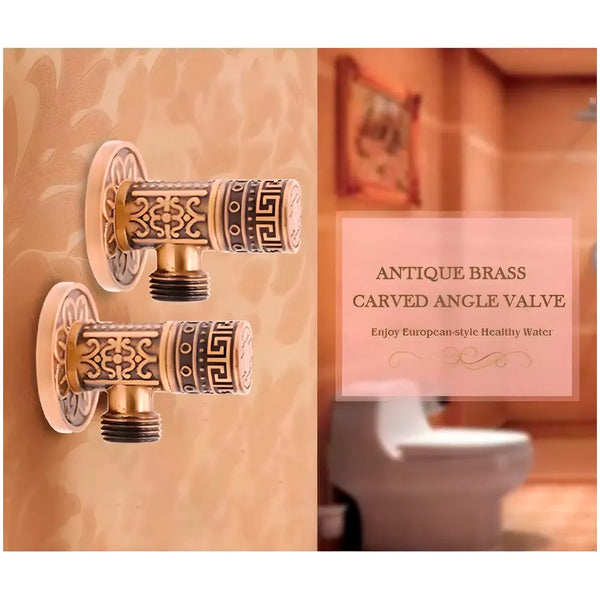 Brass Antique Brown Angular Stop Valve Stop Cock Angle Valve For Bathroom Kitchen Wash Basins tap Connector Geysers With Flange (Brass) - 6