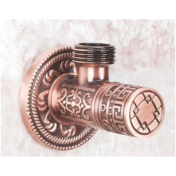 Brass Antique Brown Angular Stop Valve Stop Cock Angle Valve For Bathroom Kitchen Wash Basins tap Connector Geysers With Flange (Brass) - 7