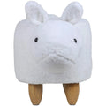 Upholstered Rabbit Ride-On Ottoman Footrest Stool with Vivid Adorable Animal Shape Padded Seat. (Kids and Adults, Rabbit) - 4