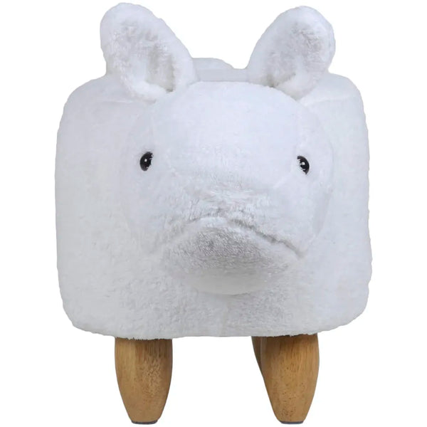 Upholstered Rabbit Ride-On Ottoman Footrest Stool with Vivid Adorable Animal Shape Padded Seat. (Kids and Adults, Rabbit) - 4