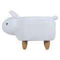 Upholstered Rabbit Ride-On Ottoman Footrest Stool with Vivid Adorable Animal Shape Padded Seat. (Kids and Adults, Rabbit) - 6