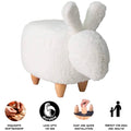 Upholstered Rabbit Ride-On Ottoman Footrest Stool with Vivid Adorable Animal Shape Padded Seat. (Kids and Adults, Rabbit) - 8