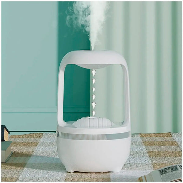 Anti-Gravity Humidifier Ultrasonic Cold Mist With Water Drop Spraying, Backflow Of Water Unique Lighting Design, Bedroom And Office Humidifier, Automatic Stop Function, White, 500 ML - 7