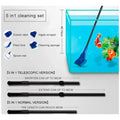 5 in 1 Aquarium Fish Tank Clean Set Algae Scraper Fish Net Sponge Plant Fork Gravel Rake. Telescopic 80cm Rod. - 4