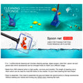 5 in 1 Aquarium Fish Tank Clean Set Algae Scraper Fish Net Sponge Plant Fork Gravel Rake. Telescopic 80cm Rod. - 5
