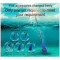 5 in 1 Aquarium Fish Tank Clean Set Algae Scraper Fish Net Sponge Plant Fork Gravel Rake. Telescopic 80cm Rod. - 8