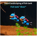 2pc Aquarium Diver Cartoon Aquarium Floating Cute Resin Aquarium Accessories Decorative Items for Fish Aquarium, Floating on Water Aquarium, Fish Aquarium Decoration, 7 X 3 cm - 2