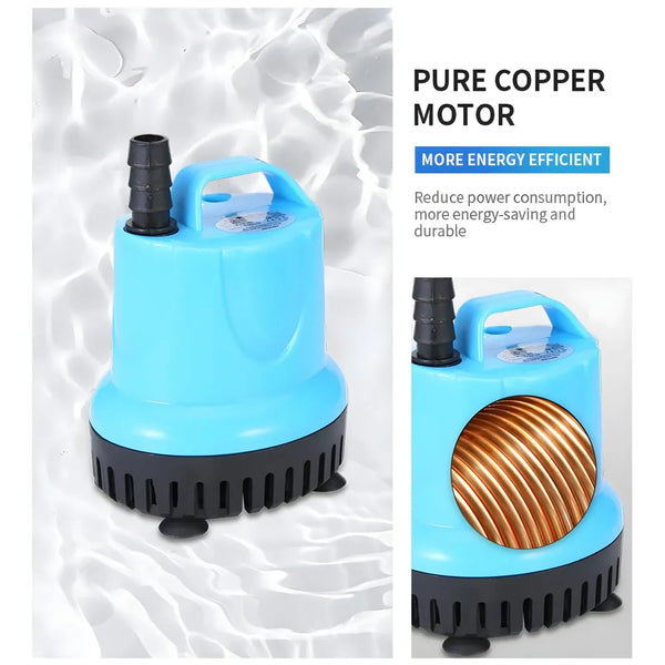 3500L/H 60W Submersible Water Fountain Pump For Aquariums Powerful Large Water Pump for Fountain, Suction Cup Bottom Water Circulation Pumps, Air Pump for Pond - 3