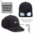 Aviator Cap for Men & Women, Retro Streetwear Baseball Hat with Built-in Aviator Lens Design, Adjustable Cotton Cap – Black - 2