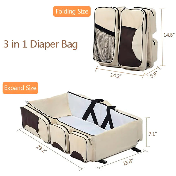 Baby Bed Bag Portable 3 in 1 Portable Bassinet Cot Crib Bags for Infant Sleeping Resting Nappy Changing Station for 0-12 Months - 7