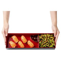 Japanese bento box Black and Red Japanese Style Bento Tray For Sushi Serving - 2 Compartments – 35 cm x 12 cm x 4.5 cm - 5