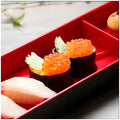 Japanese bento box Black and Red Japanese Style Bento Tray For Sushi Serving - 2 Compartments – 35 cm x 12 cm x 4.5 cm - 6