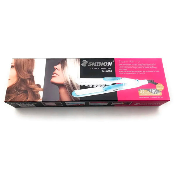 Professional Steam Spray Hair Straightener Curler Tourmaline Ceramic Vapor Flat Iron, with LCD Display and Auto-off Function - 2
