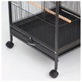 30 inch Sturdy Large Bird metal Cage for Parakeets Cockatiels Parrot Sun Conure Green-Cheeked Parakeet Lovebird Canary Finch Lovebird Pigeons Parrot with Rolling Stand (Black, Large) - 5