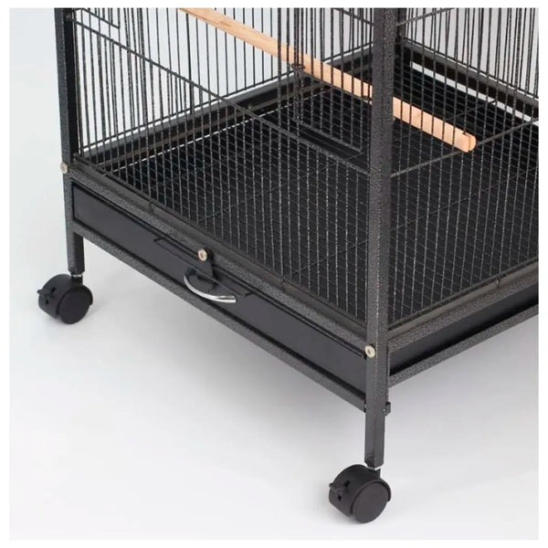 30 inch Sturdy Large Bird metal Cage for Parakeets Cockatiels Parrot Sun Conure Green-Cheeked Parakeet Lovebird Canary Finch Lovebird Pigeons Parrot with Rolling Stand (Black, Large) - 5