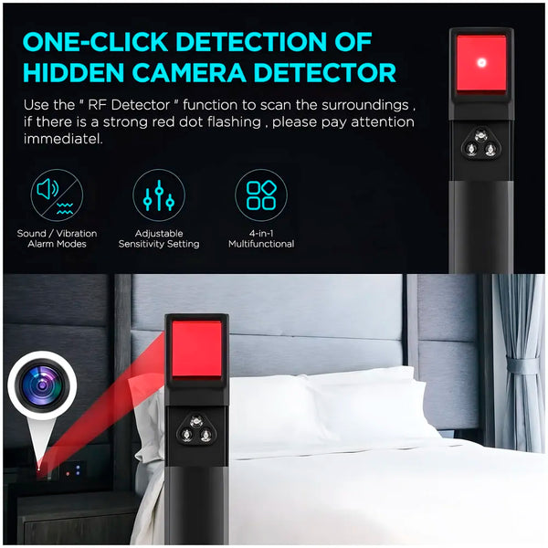 Hidden Camera Detector, Anti Spy RF Detectors, Bug Detectors, Camera Detectors, GPS Detectors,5 Levels Sensitivity, 4 Professional Modes, Privacy Protector for Hotels Rooms Cars - 8