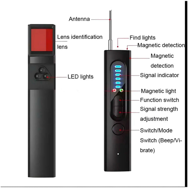 Efaithtek Hidden Camera Detector, Anti Spy RF Detectors, Bug Detectors, Camera Detectors, GPS Detectors,5 Levels Sensitivity, 4 Professional Modes, Privacy Protector for Hotels Rooms Cars - 6