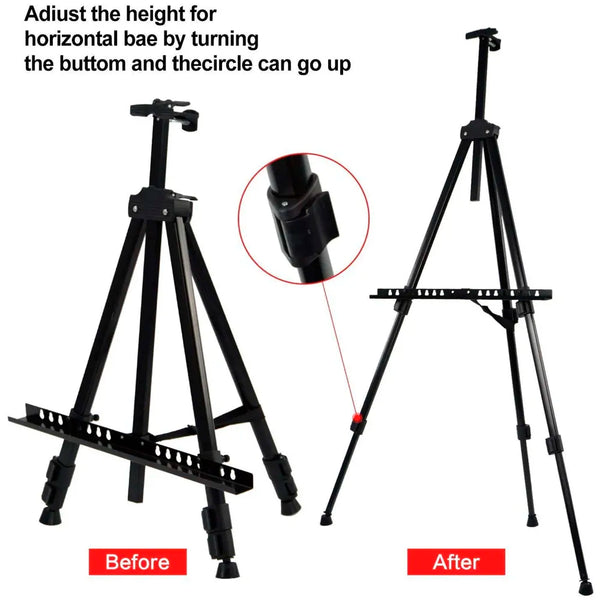 Easel for Art Adjustable Lightweight Telescopic Artist Display Stand with Carry Bag. Showroom Display Stand (1 PC) - 3