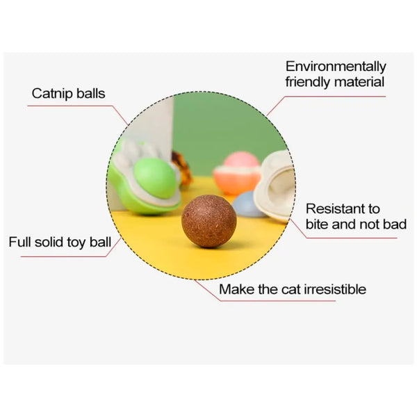 Catnip Wall Toy, Rotatable Catnip Lick able Balls, Safe Healthy Kitten Chew Toys, Teeth Cleaning Cat Bite Toy, Cat Wall Treats, 1 PC - 4