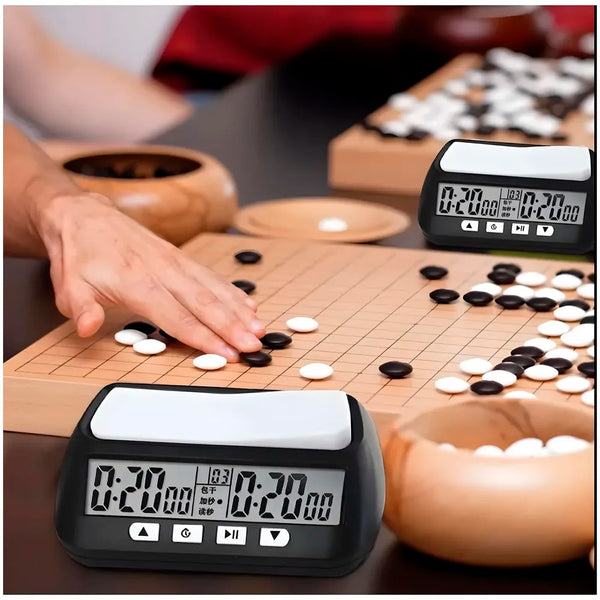 VINJOE Chess Clock Digital Chess Timer Professional for Board Games,Portable Digital Chess Clock & Game Timer with Basic,Bonus,Delay and Positive Time Features Best Gifts for Christmas(Without Battery - 2
