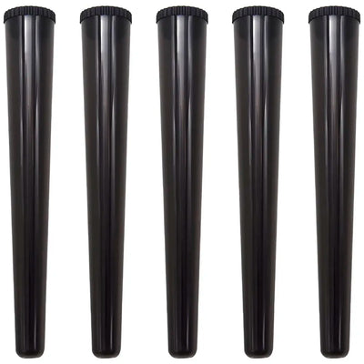 5 Pcs Doob Tubes Smell Proof, King Size Cone Holder Airtight Hard Plastic Tube, 112mm Smoking Rolling Cigar Tube with Lids, Storage Holder for Cone Cigar and Doob - Black