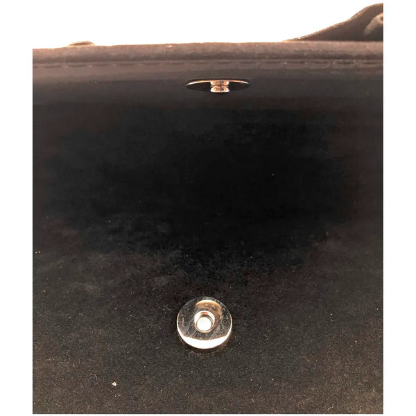 ELEGANT PREMIUM EVENING CLUTCH BAG WITH ADJUSTABLE SHOULDER CHAIN, SNAP CLOSURE & SMOOTH INNER SATIN (28 CMS x 18 CMS) (Black) - 8