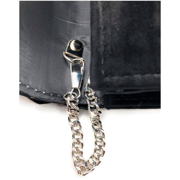 ELEGANT PREMIUM EVENING CLUTCH BAG WITH ADJUSTABLE SHOULDER CHAIN, SNAP CLOSURE & SMOOTH INNER SATIN (28 CMS x 18 CMS) (Black) - 9