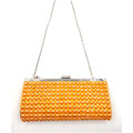 Gold Clutch Bag With Pearls Design - 6