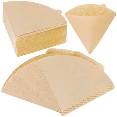 100 Pcs Coffee Filters, Size 02 Unbleached Cone Filters, Disposable Natural Paper Filters 2-4 Cup, 02 Cone for Pour Over and Drip Coffee Maker