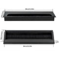 28 Cm Aluminum Office Desk Wire Cable Hole Cover with Dust Proof Brushes for Computers Work Rectangular Metal Organizer Stylish Desk Accessory Wire Manager Concealed. 280 mm x 80 mm Black - 4