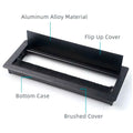 28 Cm Aluminum Office Desk Wire Cable Hole Cover with Dust Proof Brushes for Computers Work Rectangular Metal Organizer Stylish Desk Accessory Wire Manager Concealed. 280 mm x 80 mm Black - 5
